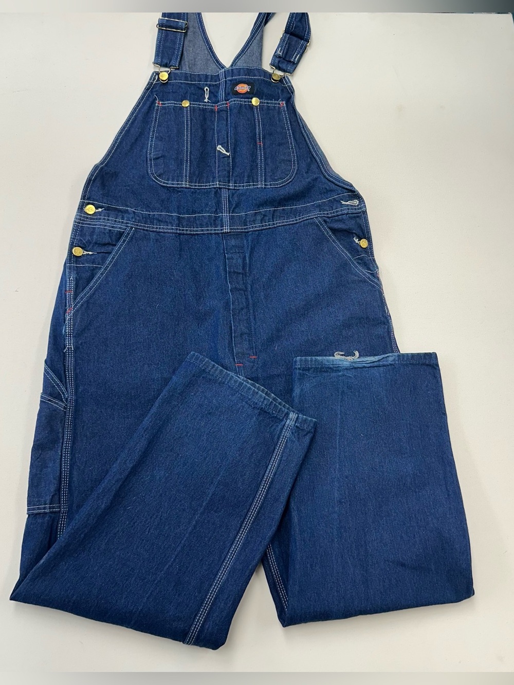 Dickies Carpenter Bib Overalls Mens Size 36x30 Utility Denim Workwear Farmer